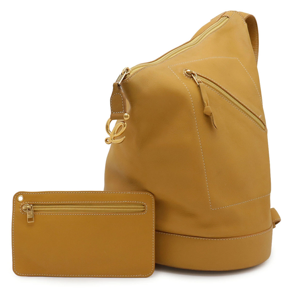 Loewe Anton Backpack Leather Mustard Yellow Pouch